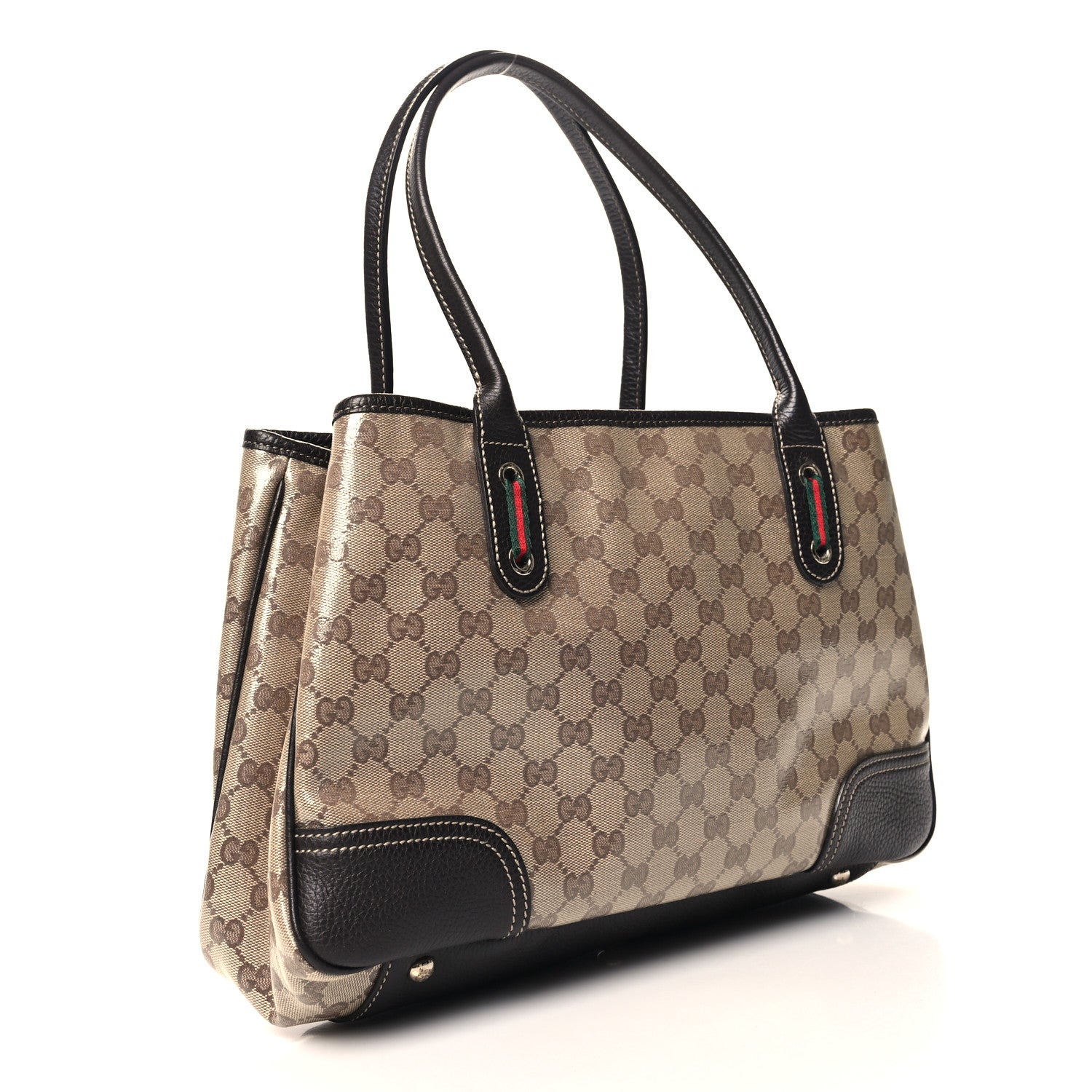 Gucci Crystal Monogram Medium Princy Tote Dark Brown 3 of 11