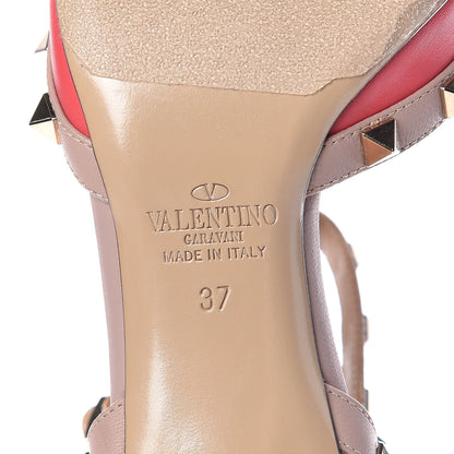 Valentino Garavani Nappa Rockstud Ankle Strap 65mm Pumps 37 Fragola Poudre 12 of 14