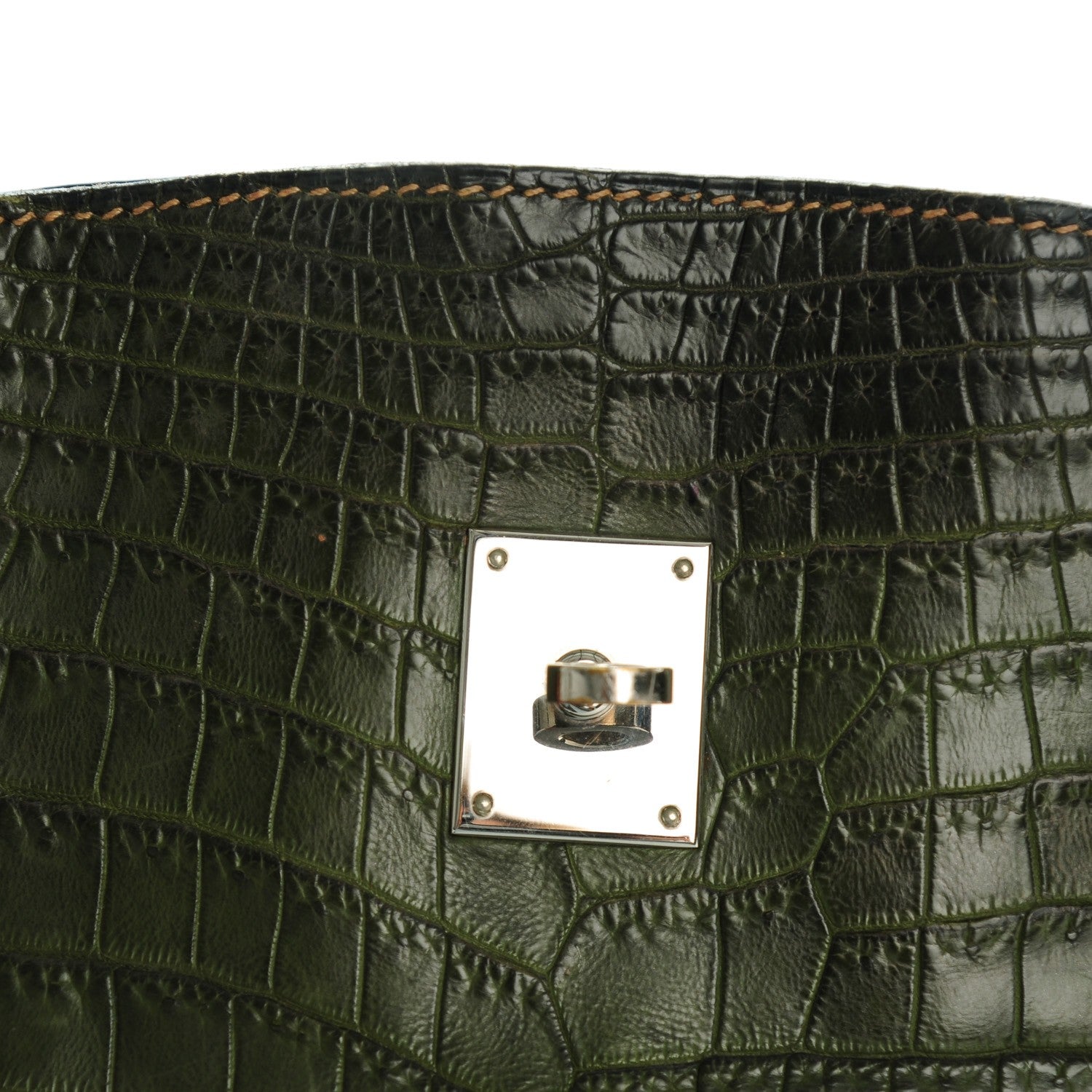 Hermes Shiny Niloticus Crocodile Kelly Sport 26 Vert Olive 18 of 20