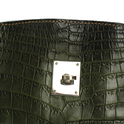Hermes Shiny Niloticus Crocodile Kelly Sport 26 Vert Olive 18 of 20