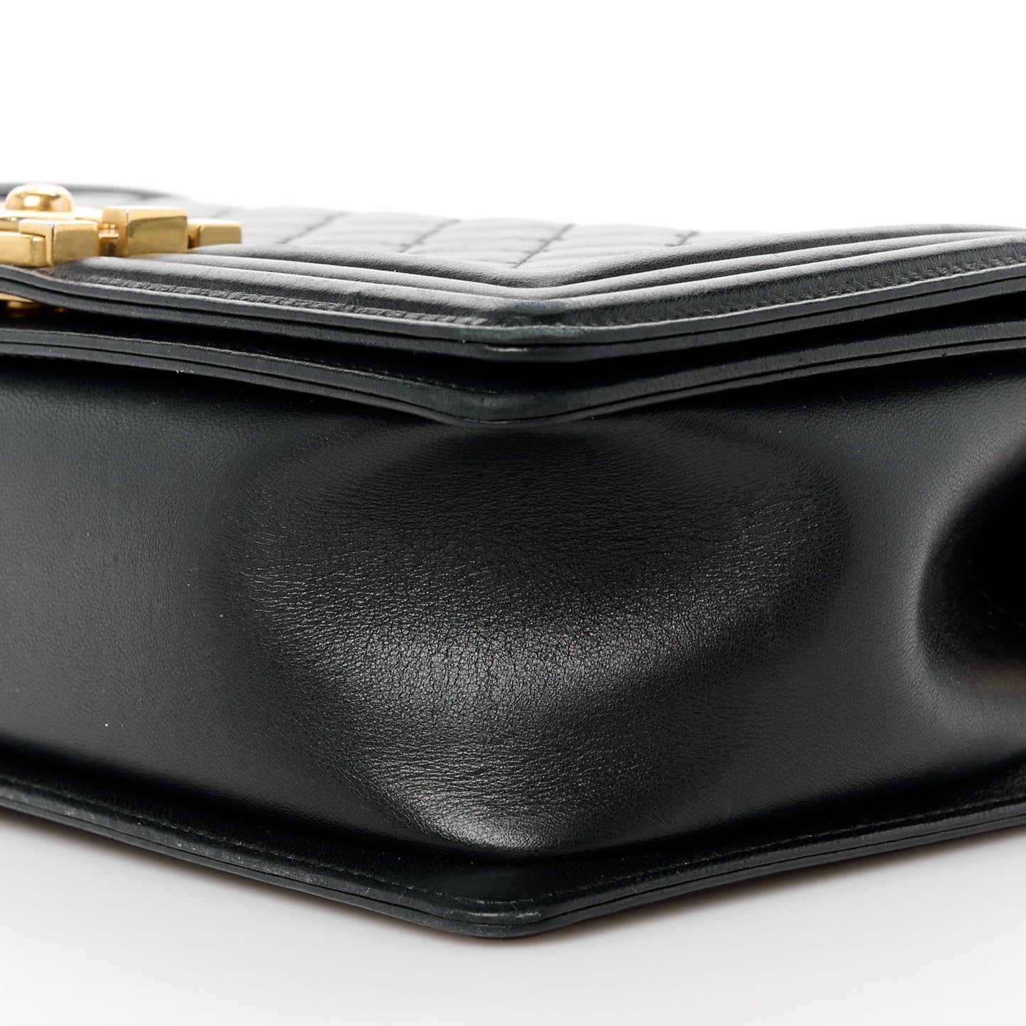 Lambskin Quilted Medium Boy Flap Black
