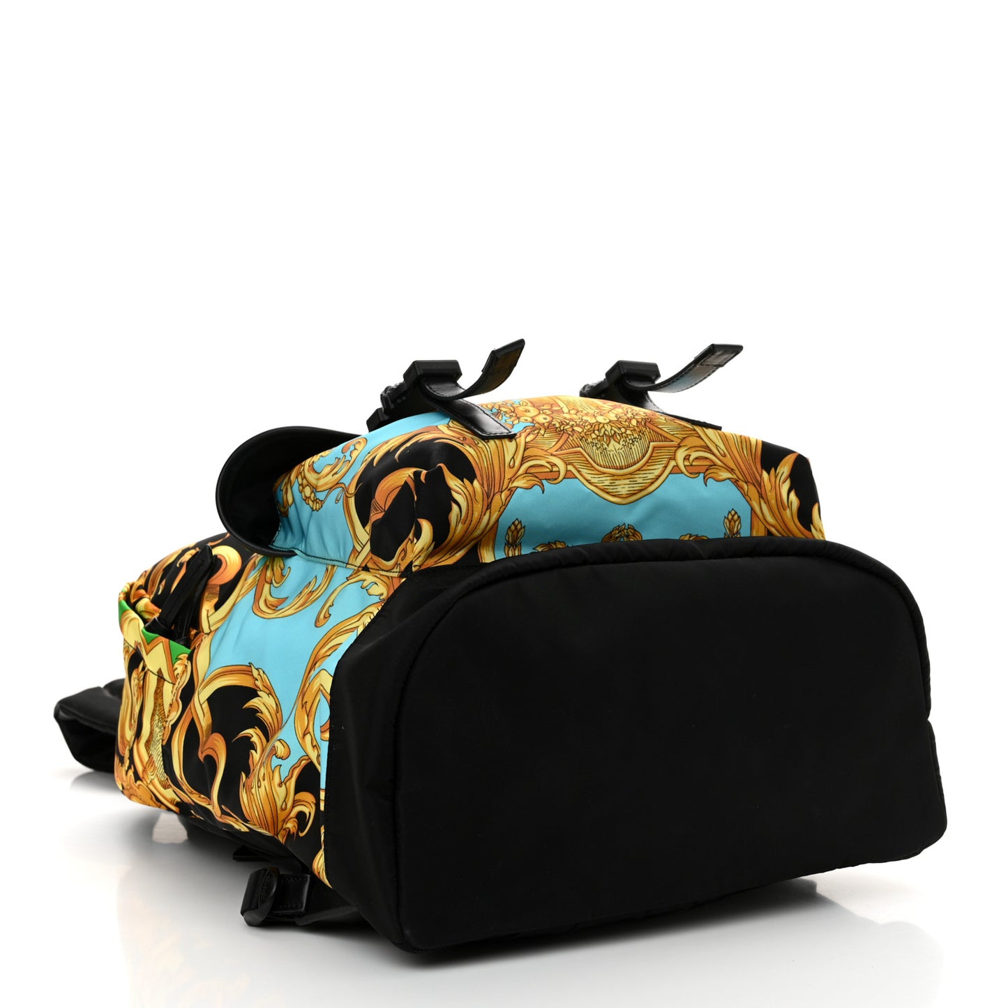 Nylon Barocco Signature Print Backpack Blue Multicolor