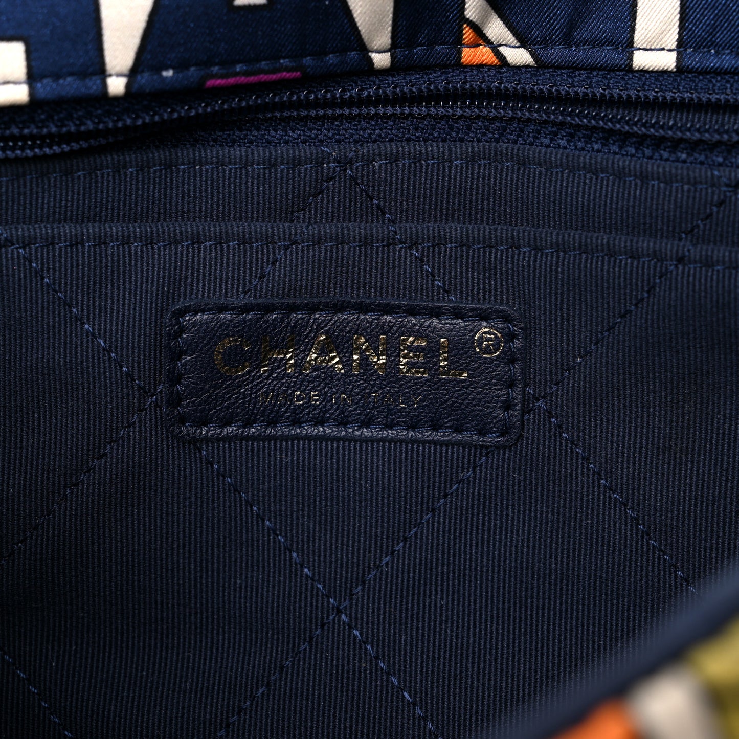 Printed Fabric Quilted Logo Single Flap Bag Multicolor
