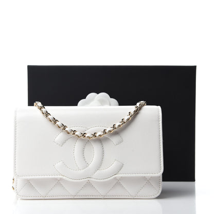 Chanel Goatskin Quilted Timeless CC Wallet On Chain WOC White 12 of 12