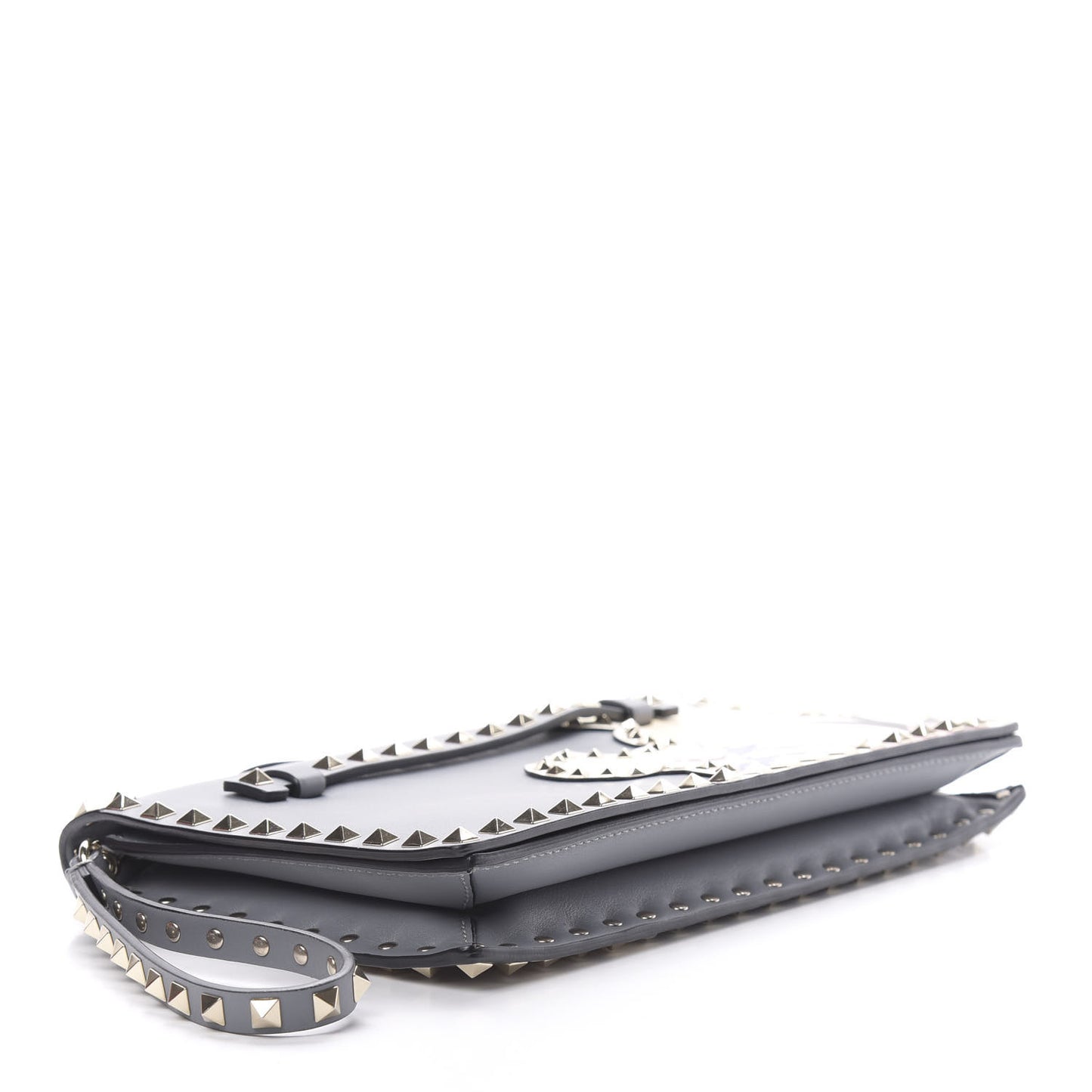 Nappa Monogram Kimono 1997 Print Rockstud Wristlet Clutch Grey