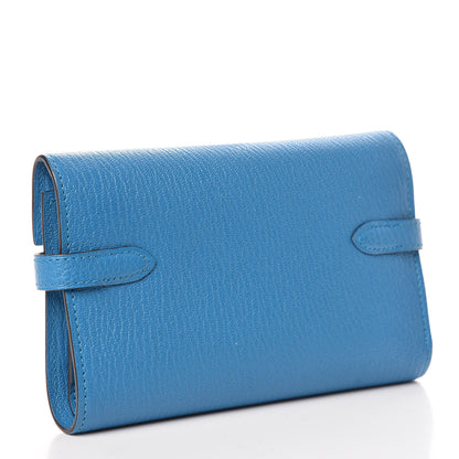 Hermes Chevre Mysore Medium Kelly Wallet Bleu Zanzibar 3 of 7