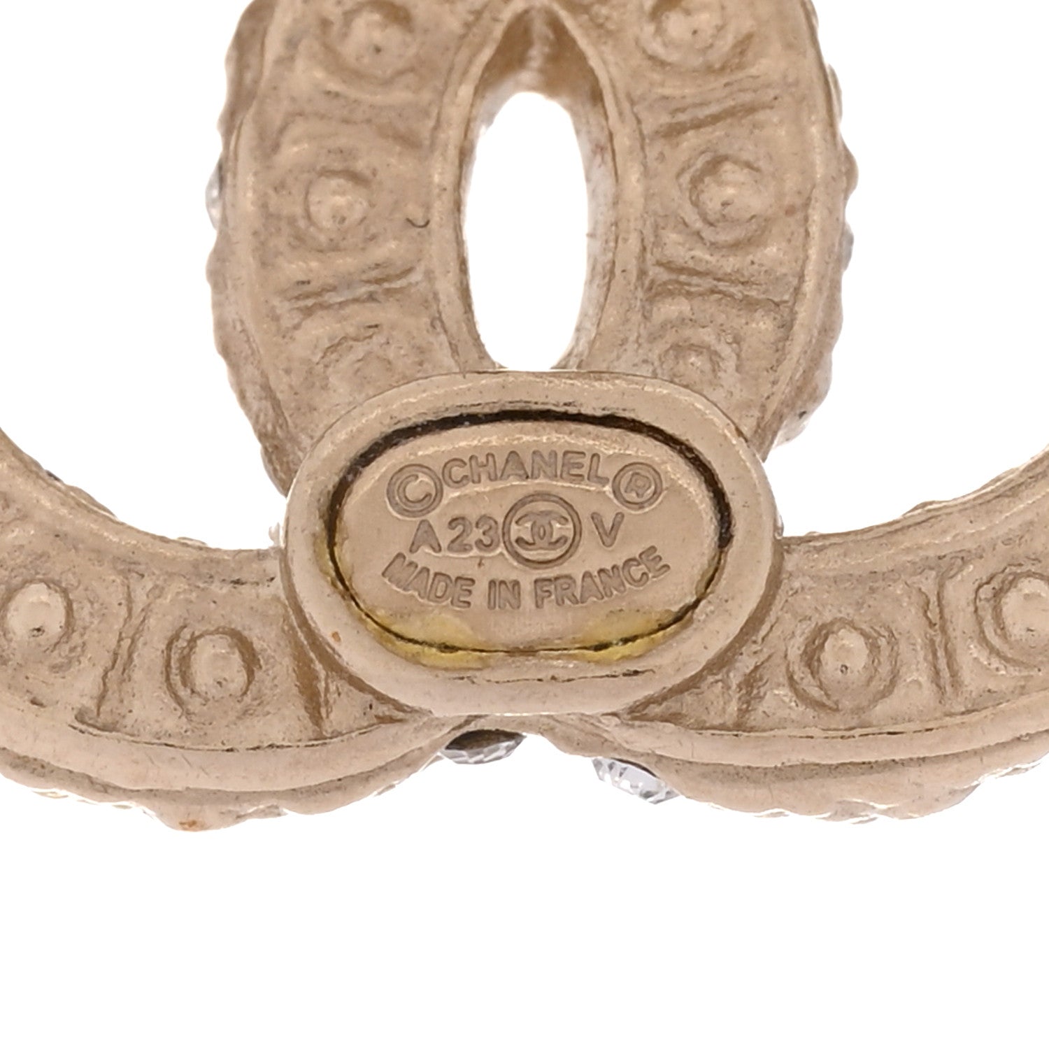 Chanel Pearl Studded CC Earrings Gold 4 of 5