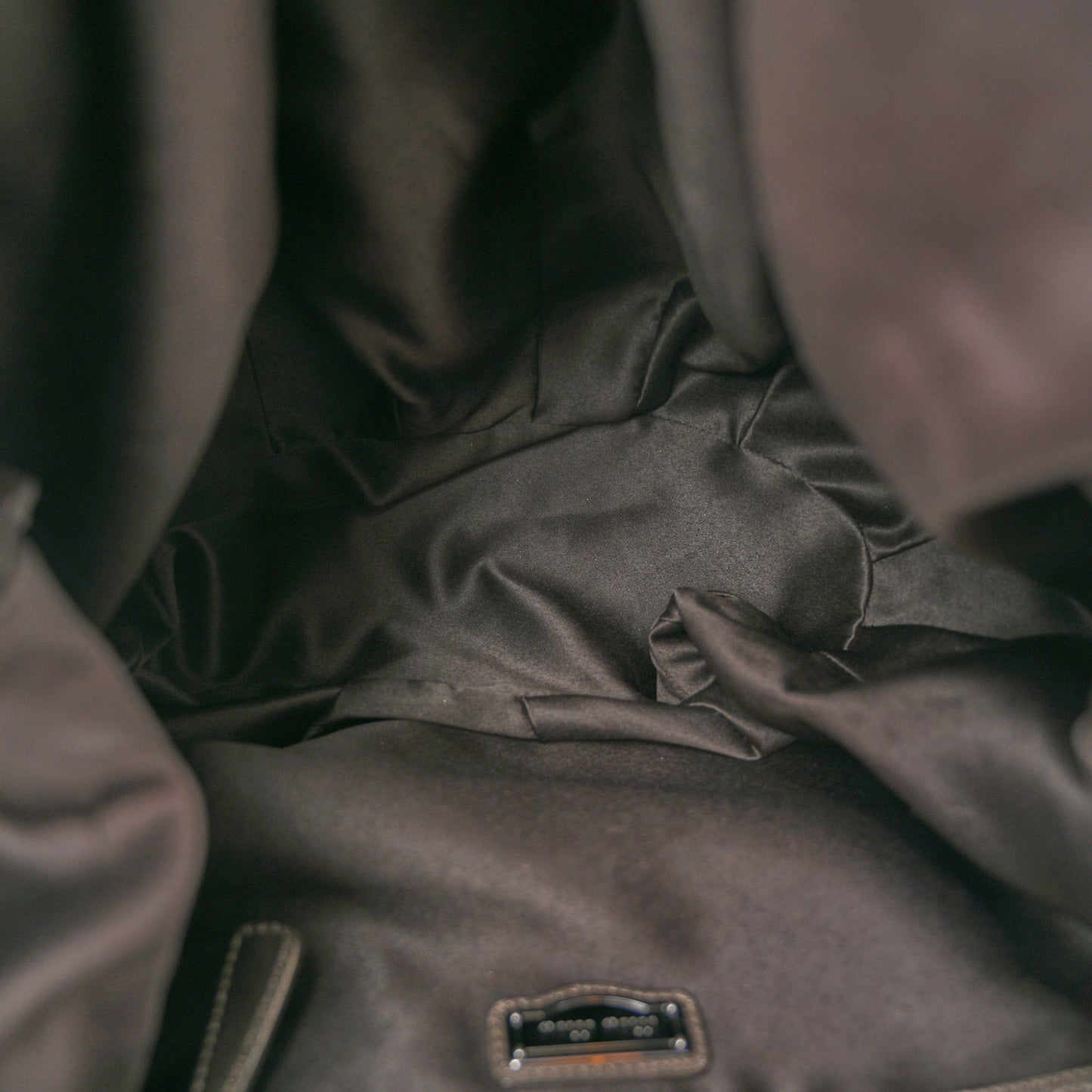 Metallic Nappa Woven Hobo Bronze