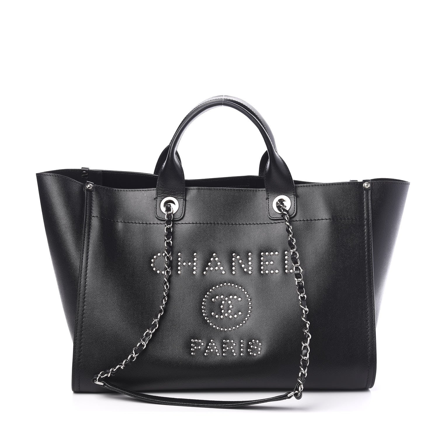 Chanel Caviar Medium Studded Deauville Tote Black 1 of 10