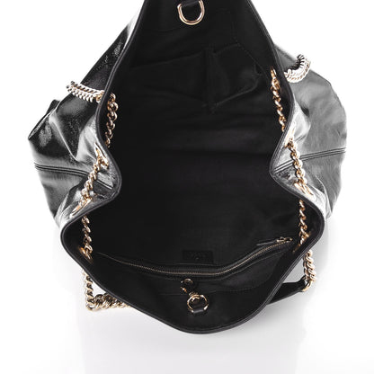 Gucci Patent Medium Soho Chain Shoulder Bag Black 5 of 7
