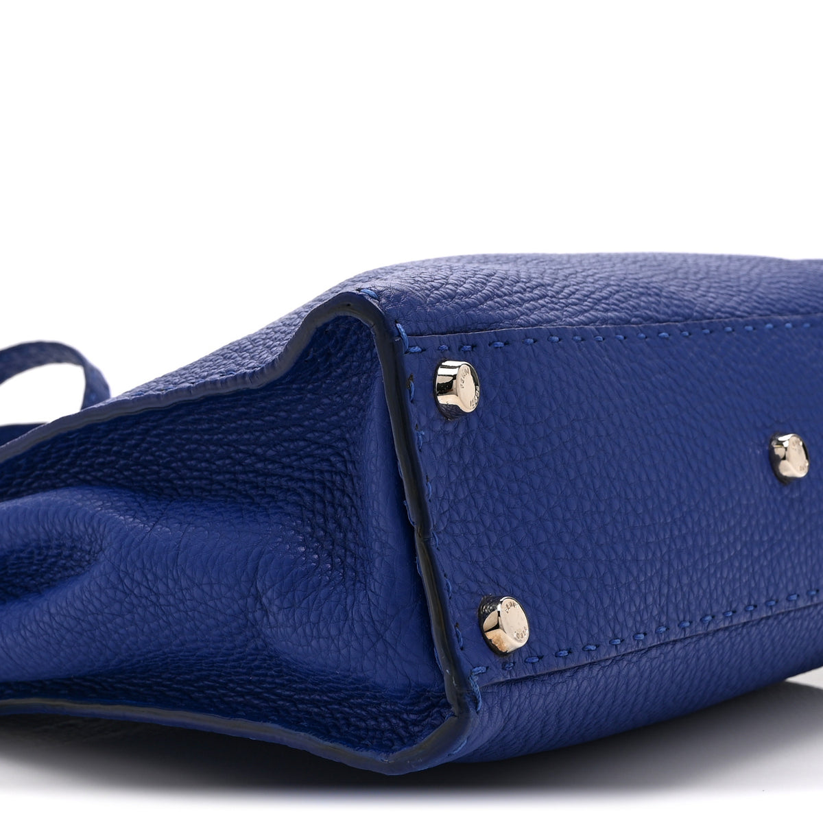 Cuoio Romano Selleria Bi-Color Medium Peekaboo Iconic Satchel Blue Neon Latte