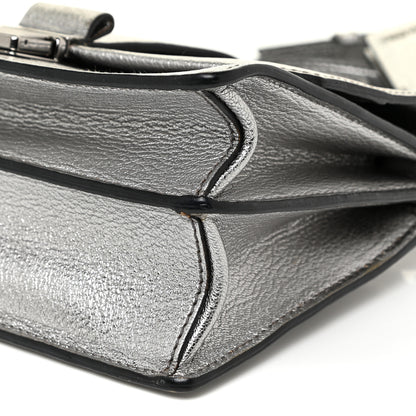 Miu Miu Metallic Goatskin Bandoliera Madras Shoulder Bag Chrome 9 of 19