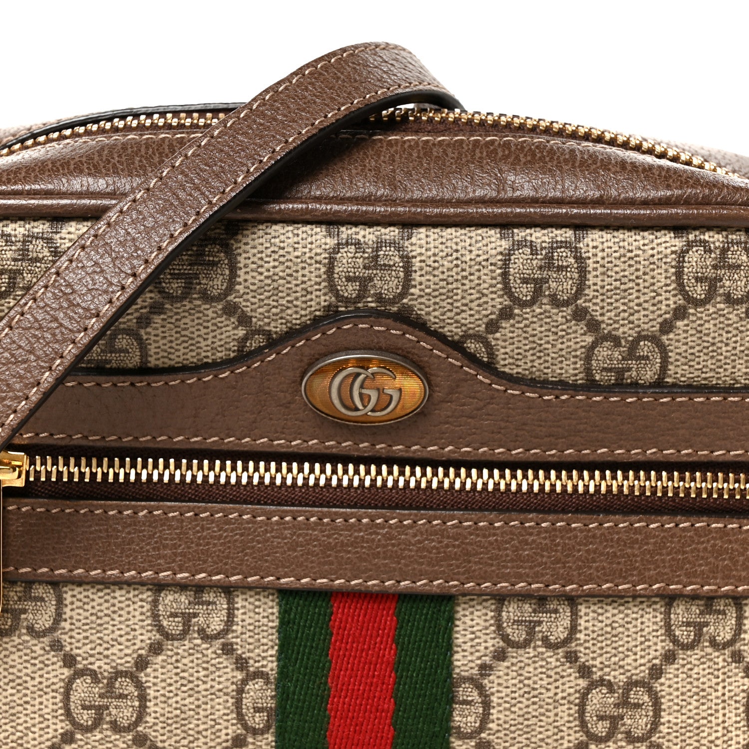 Gucci GG Supreme Monogram Web Mini Ophidia Shoulder Bag Brown 8 of 10
