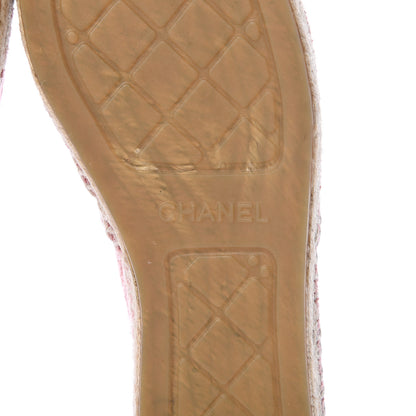 Chanel Velvet Grosgrain Quilted Camellia CC Espadrilles 41 Pink Black 7 of 9