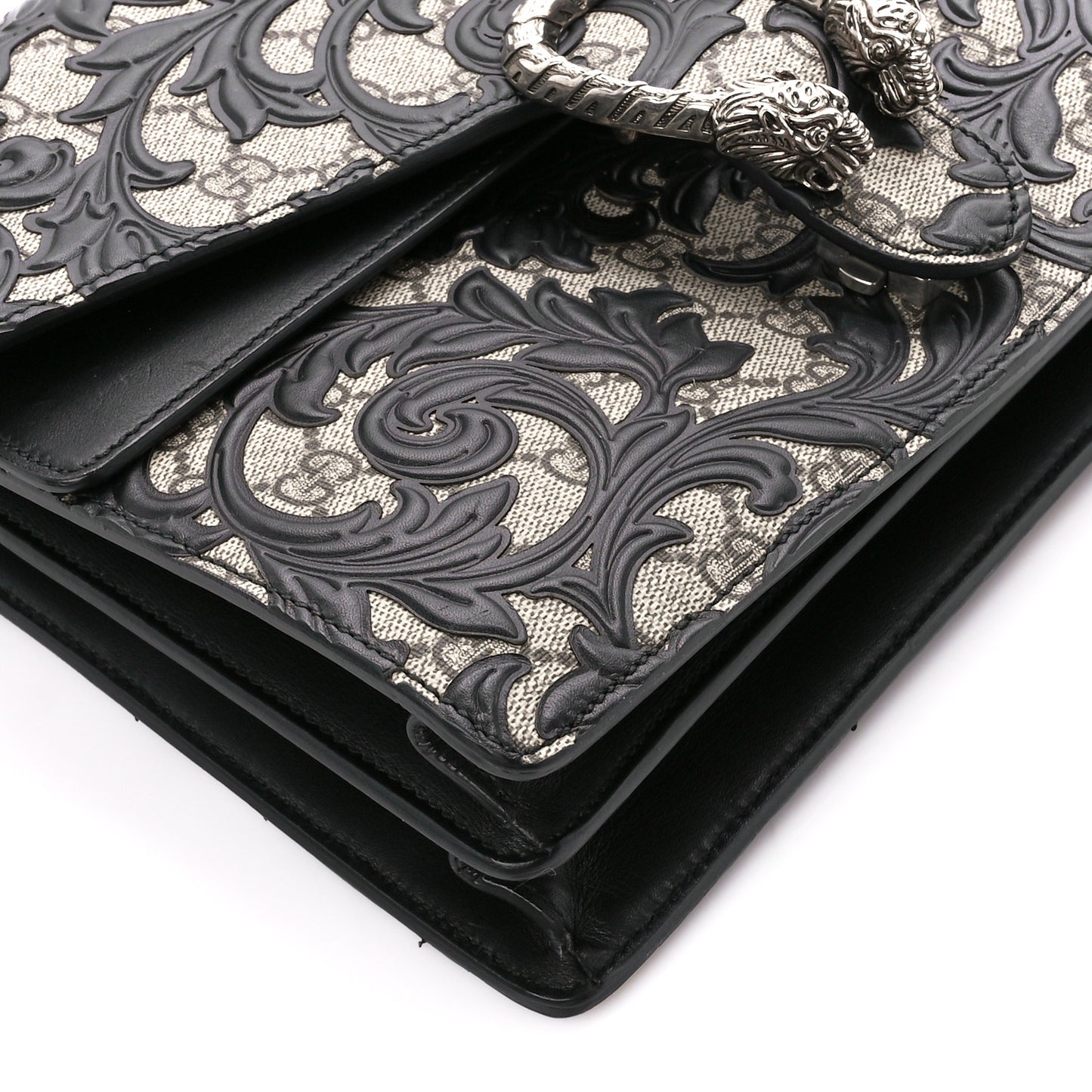 GG Supreme Monogram Arabesque Medium Dionysus Shoulder Bag Black