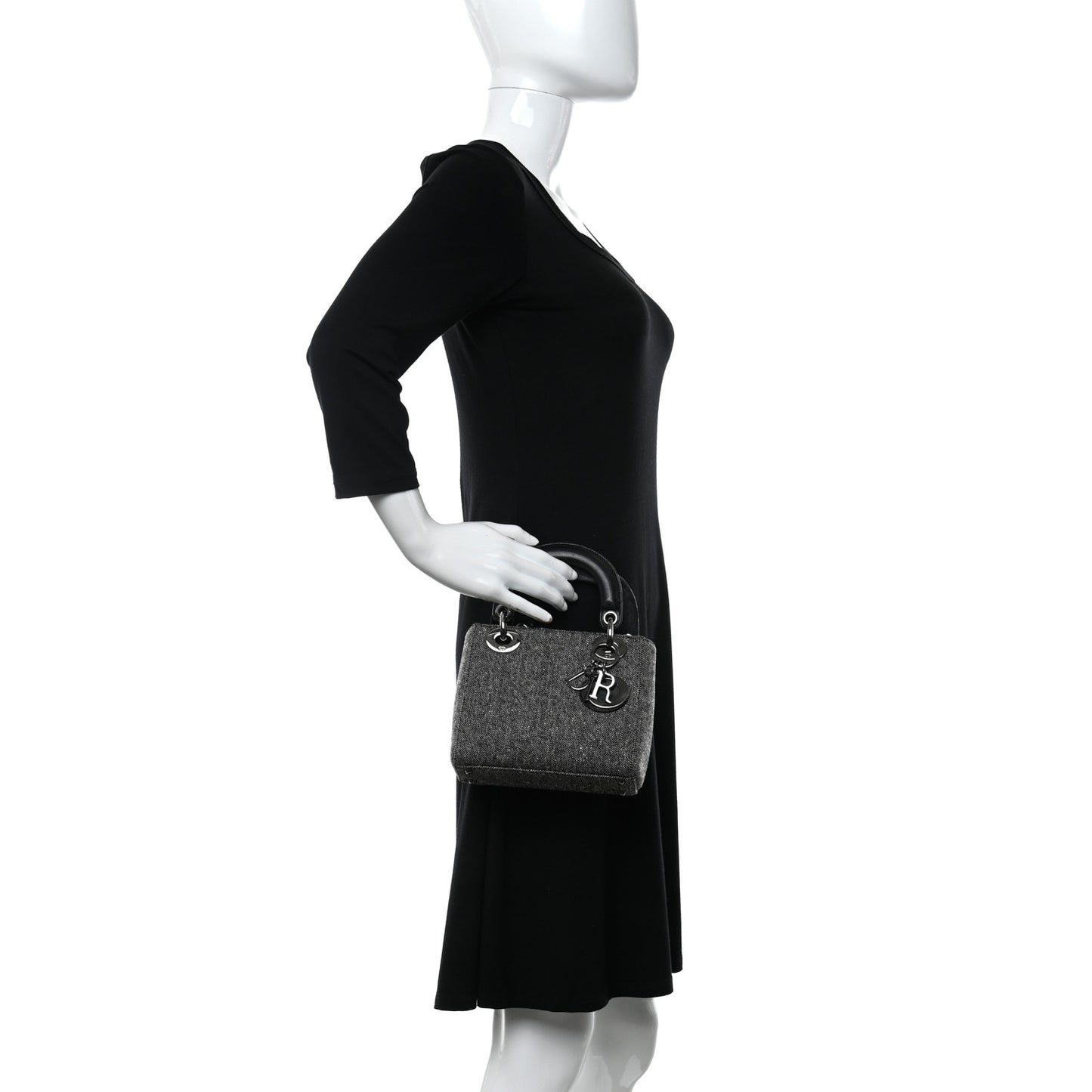 Tweed Mini Lady Dior Black