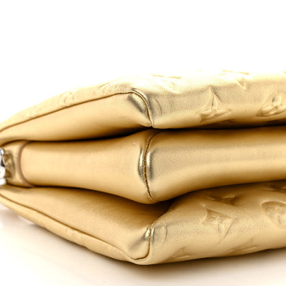 Louis Vuitton Lambskin Embossed Monogram Coussin PM Gold 10 of 11