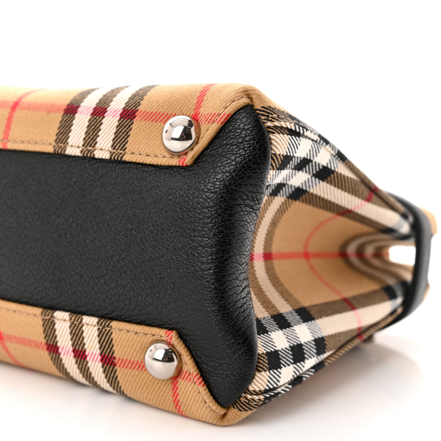 Burberry Goatskin Vintage Check Small Banner Tote Black 10 of 10