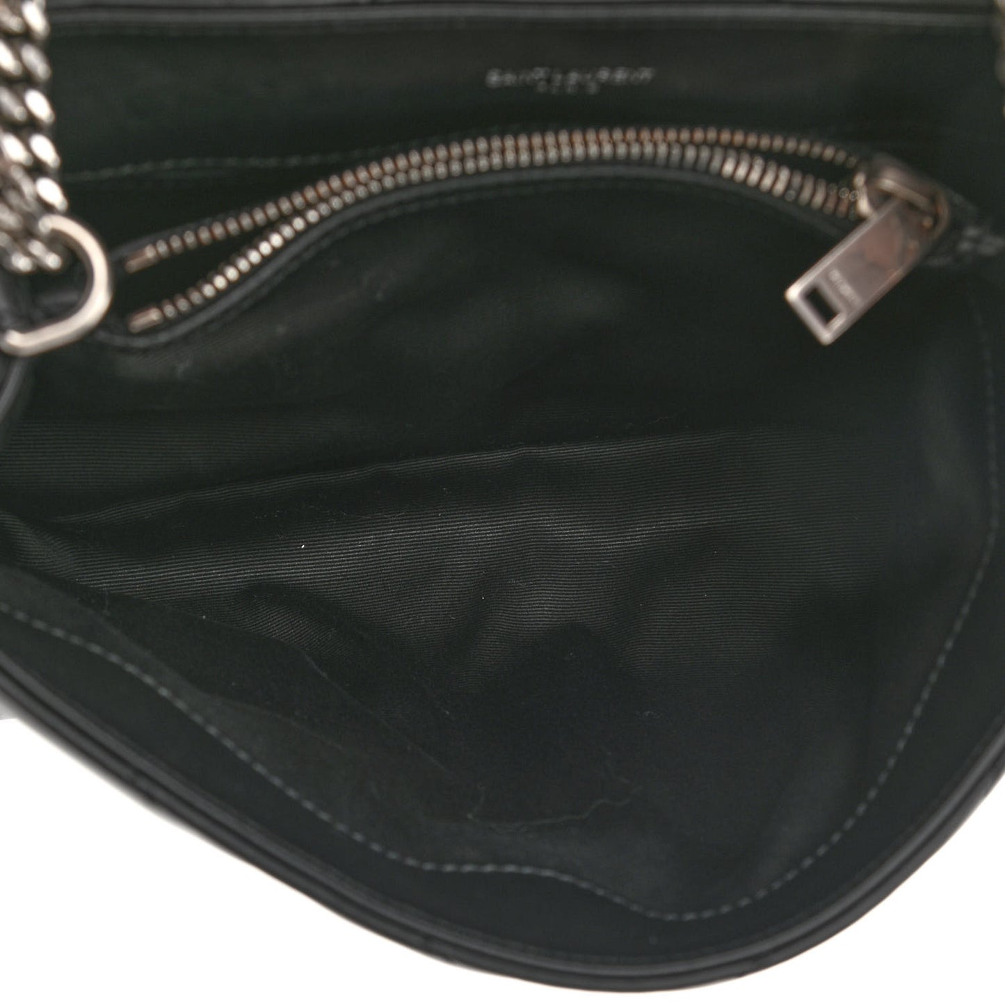 Calfskin Y Quilted Monogram Small Loulou Chain Satchel Black