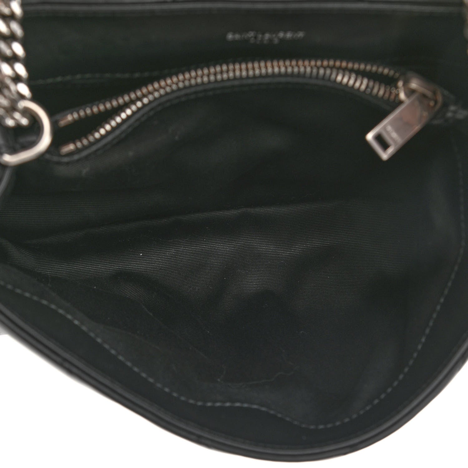 Saint Laurent Calfskin Y Quilted Monogram Small Loulou Chain Satchel Black 5 of 12