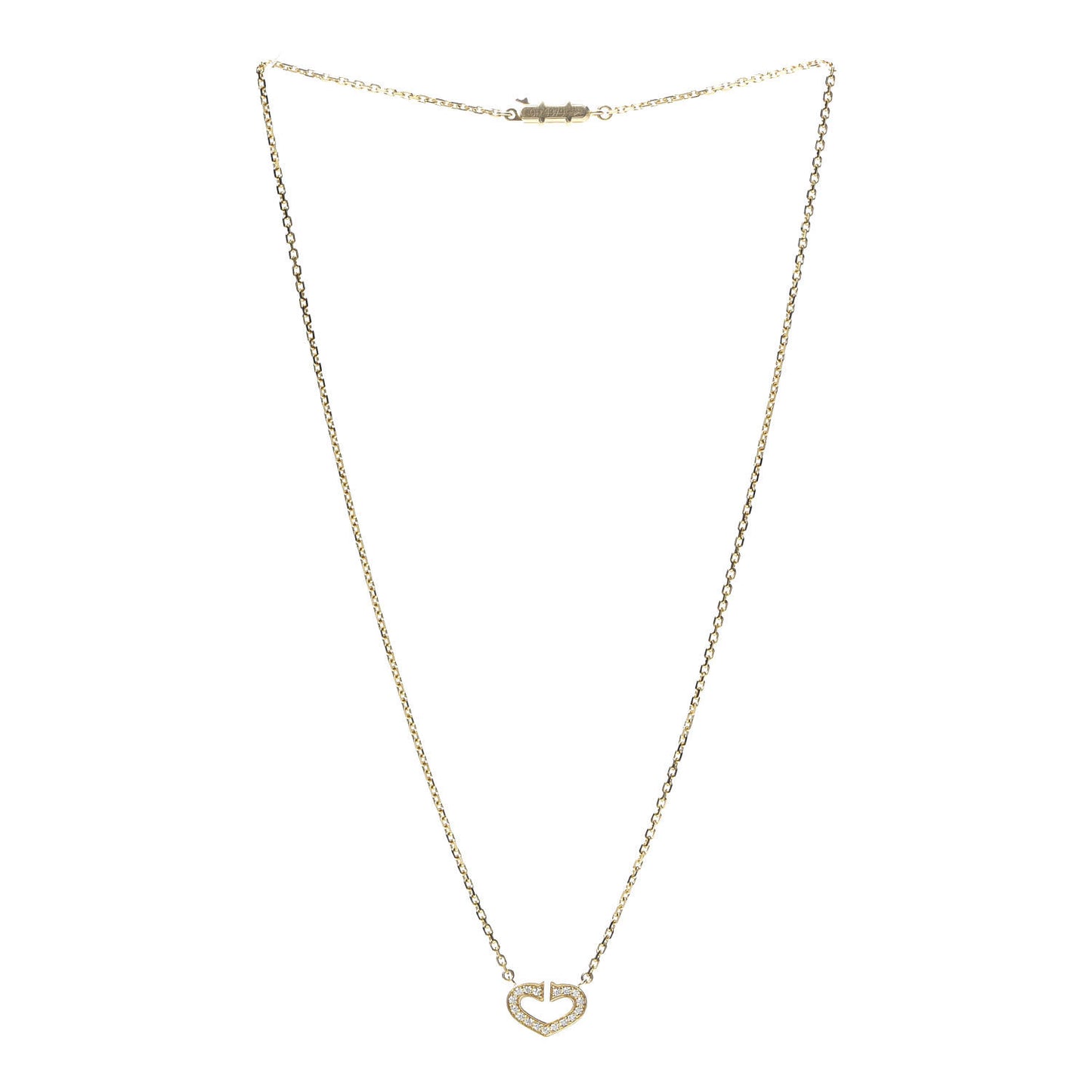 18K Yellow Gold Diamond Hearts And Symbols Pendant Necklace