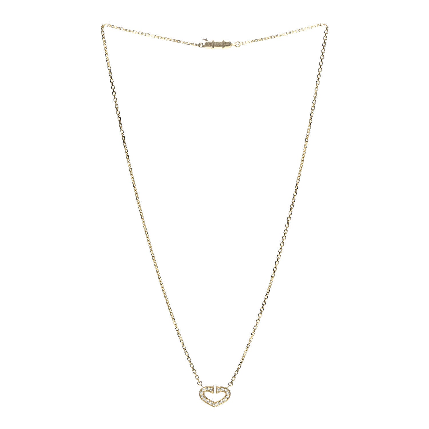 Cartier 18K Yellow Gold Diamond Hearts And Symbols Pendant Necklace 3 of 6