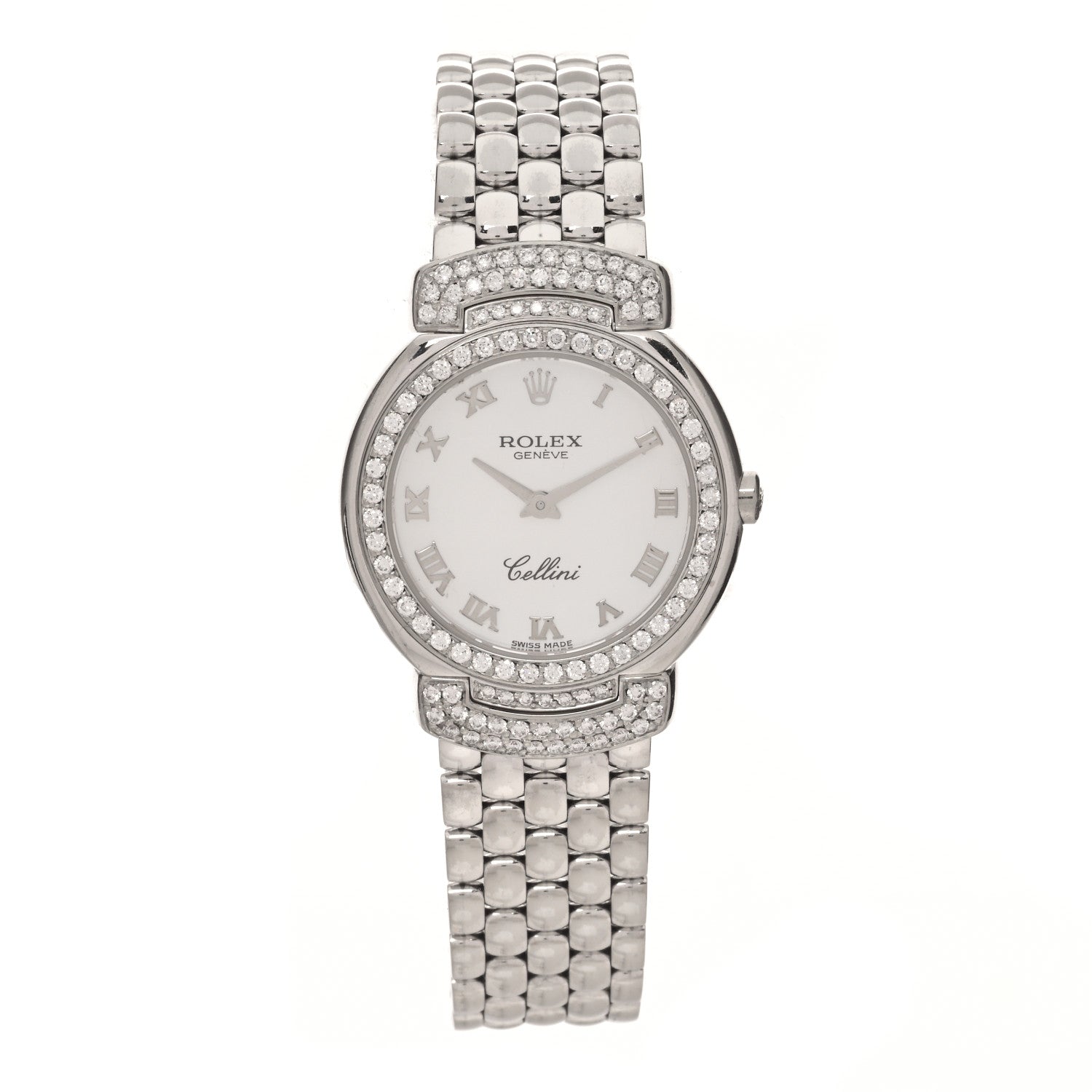 Rolex 18K White Gold Diamond Mother of Pearl 26mm Cellini Cellissima Quartz Watch 6672 1 of 4