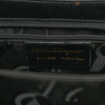 Salvatore Ferragamo Hammered Calfskin Medium Iconic Top Handle Bag Black 6 of 12