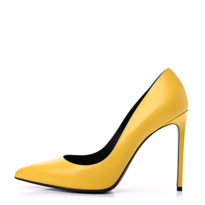 Saint Laurent Calfskin Paris 105 Pumps 39 Yellow 1 of 9