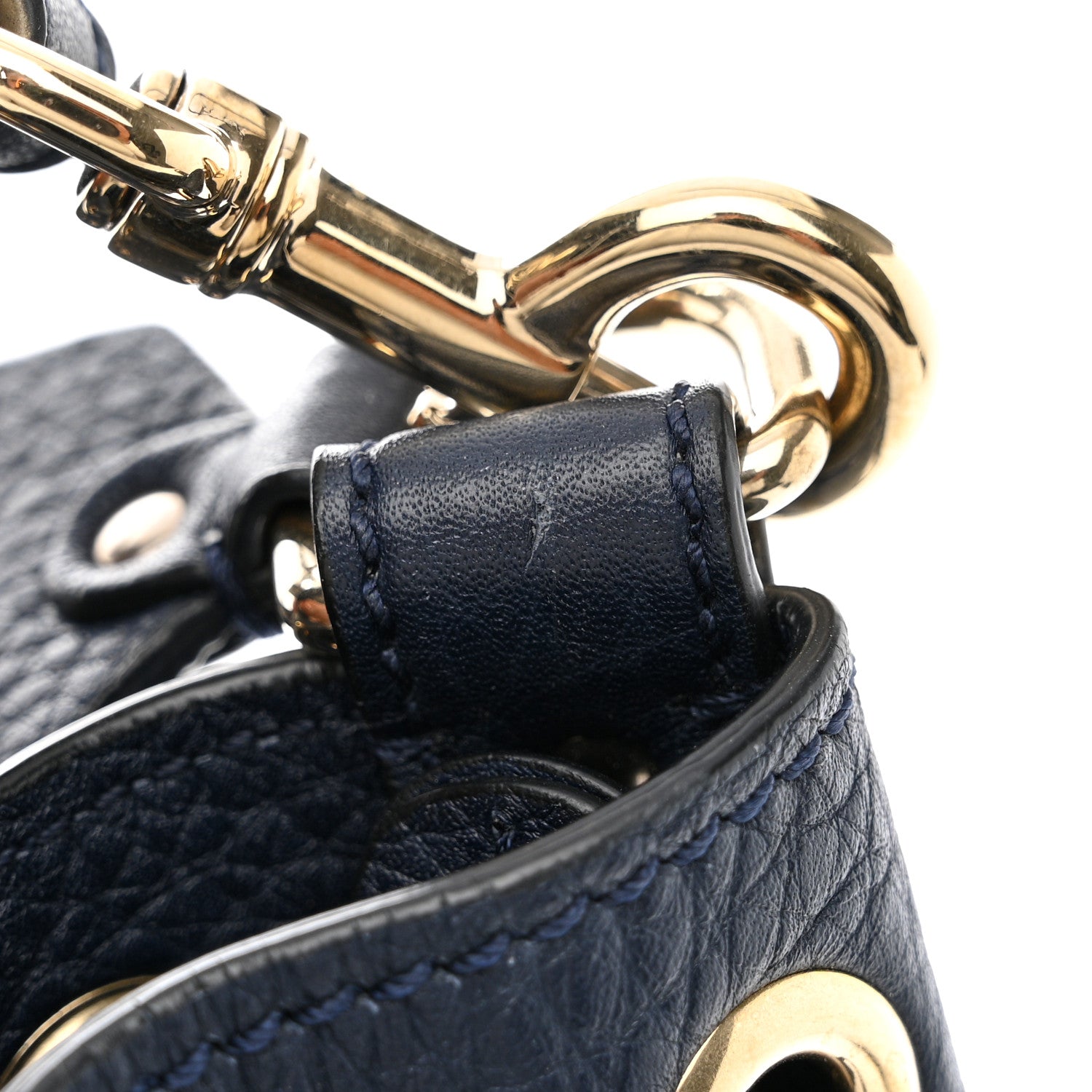 Valentino Garavani Pebbled Calfskin Small Rockstud Bucket Bag Navy 18 of 19