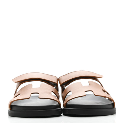 Hermes Calfskin Womens Chypre Sandals 38 Gold 2 of 7
