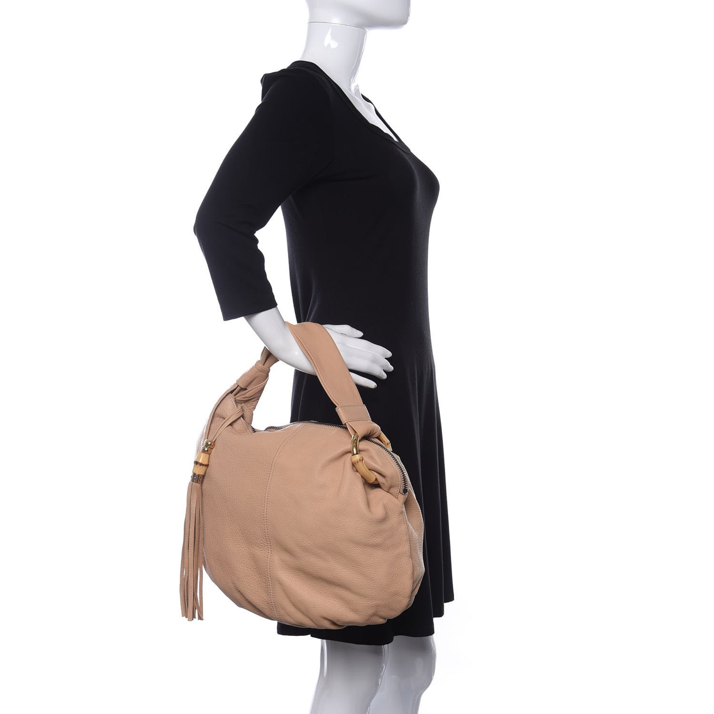 Pebbled Calfskin Medium Jungle Hobo Beige