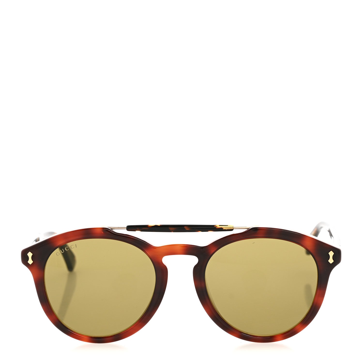 Gucci Round Avana Sunglasses GG0124SA Tortoise 2 of 7