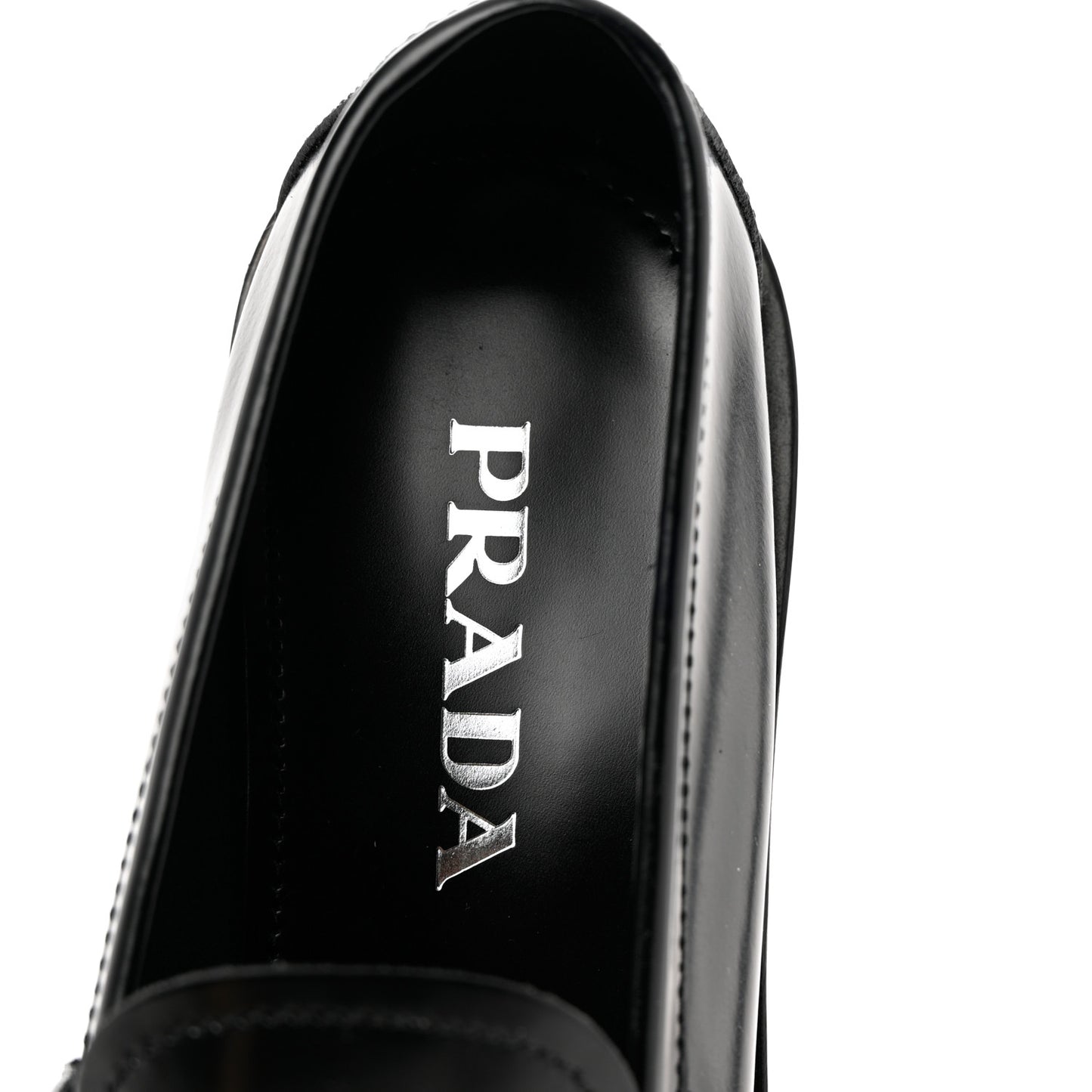 Spazzolato Metal Triangle Logo 20mm Loafers 37.5 Black
