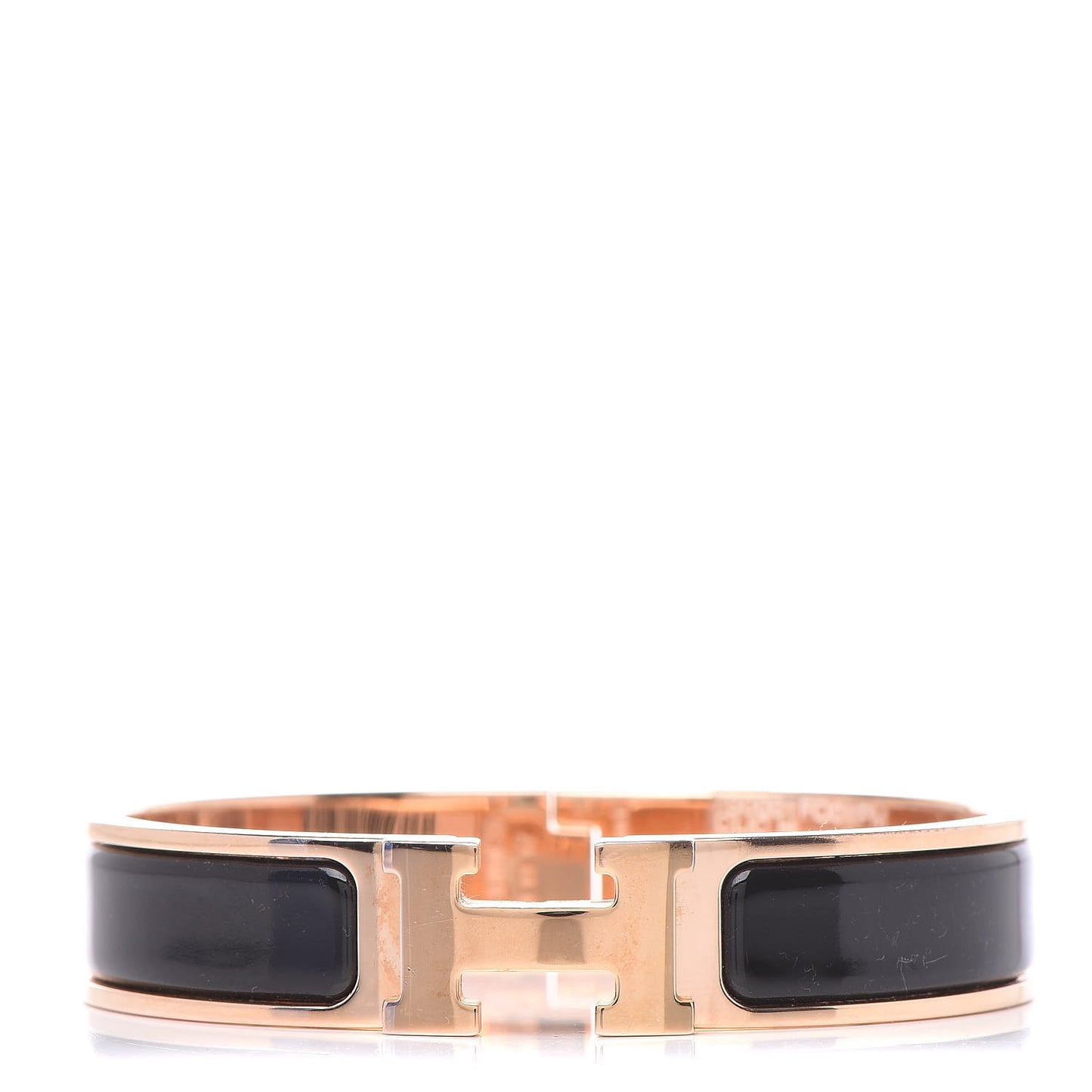 Enamel Narrow Clic Clac H Bracelet PM Black