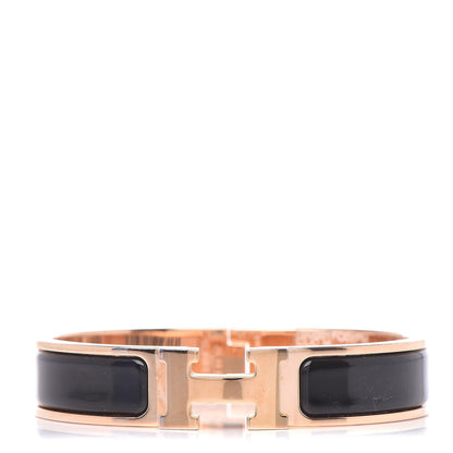 Hermes Enamel Narrow Clic Clac H Bracelet PM Black 1 of 6