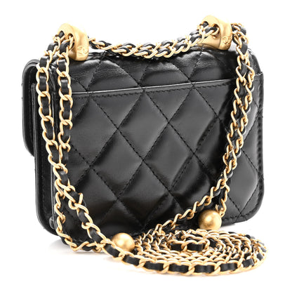 Chanel Calfskin Quilted Perfect Fit Coin Purse With Chain Black 3 of 11
