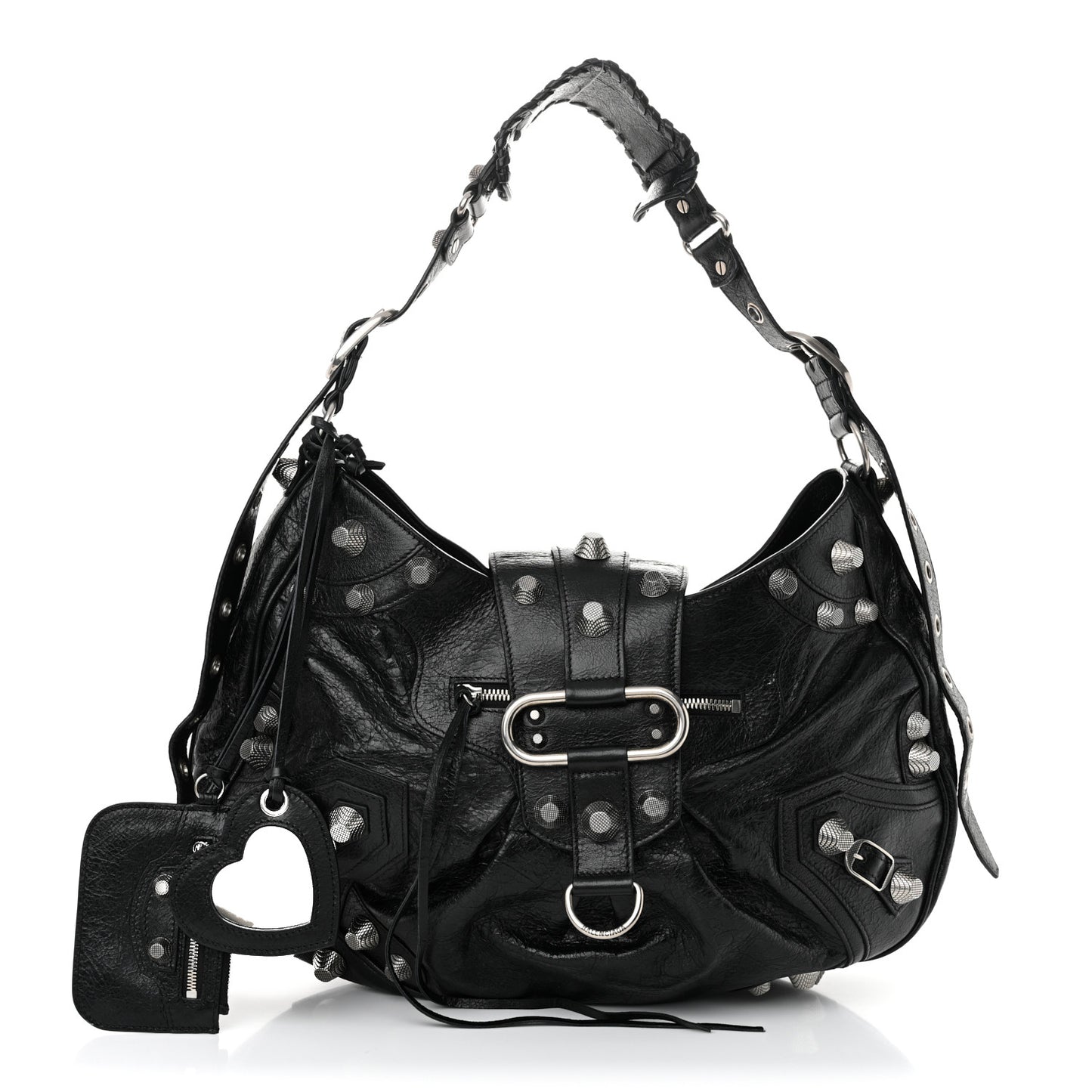 Agneau Arena Large Le Cagole Shoulder Bag Black