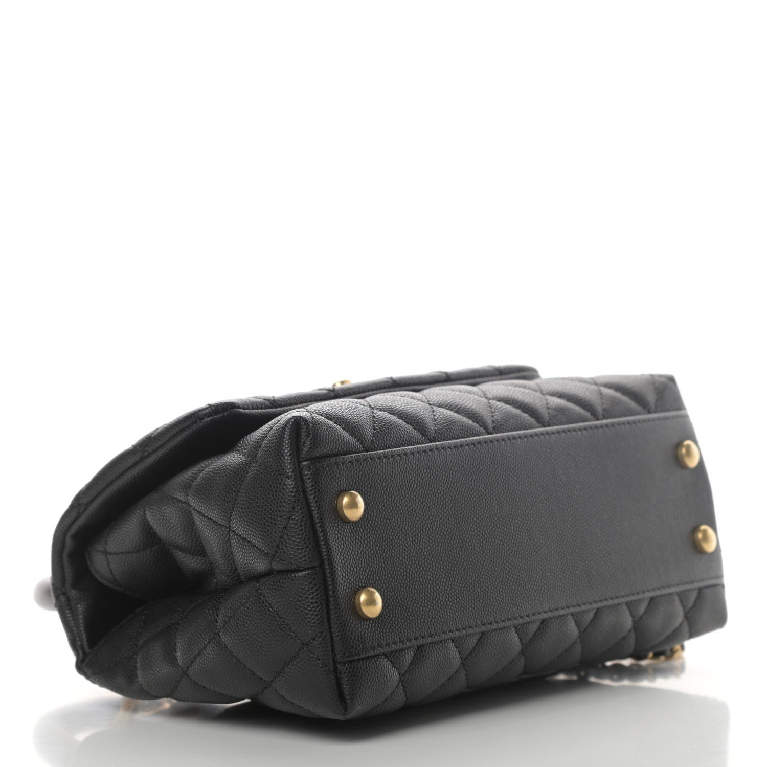 Chanel Caviar Lizard Embossed Quilted Mini Coco Handle Flap Black 3 of 4