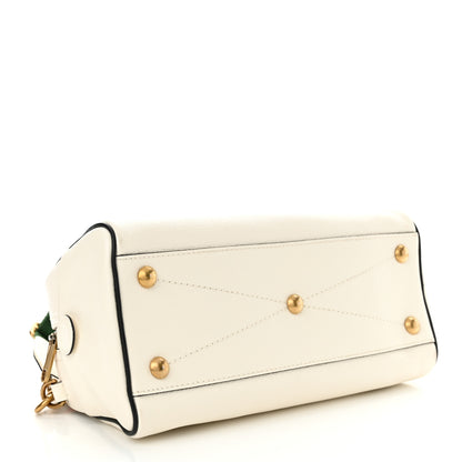 Gucci X ADIDAS Textured Dollar Calfskin Web Trefoil Logo Embossed Mini Bowling Bag Off White 4 of 14