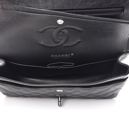 Chanel Crumpled Calfskin Quilted Medium Double Flap So Black 6 of 8
