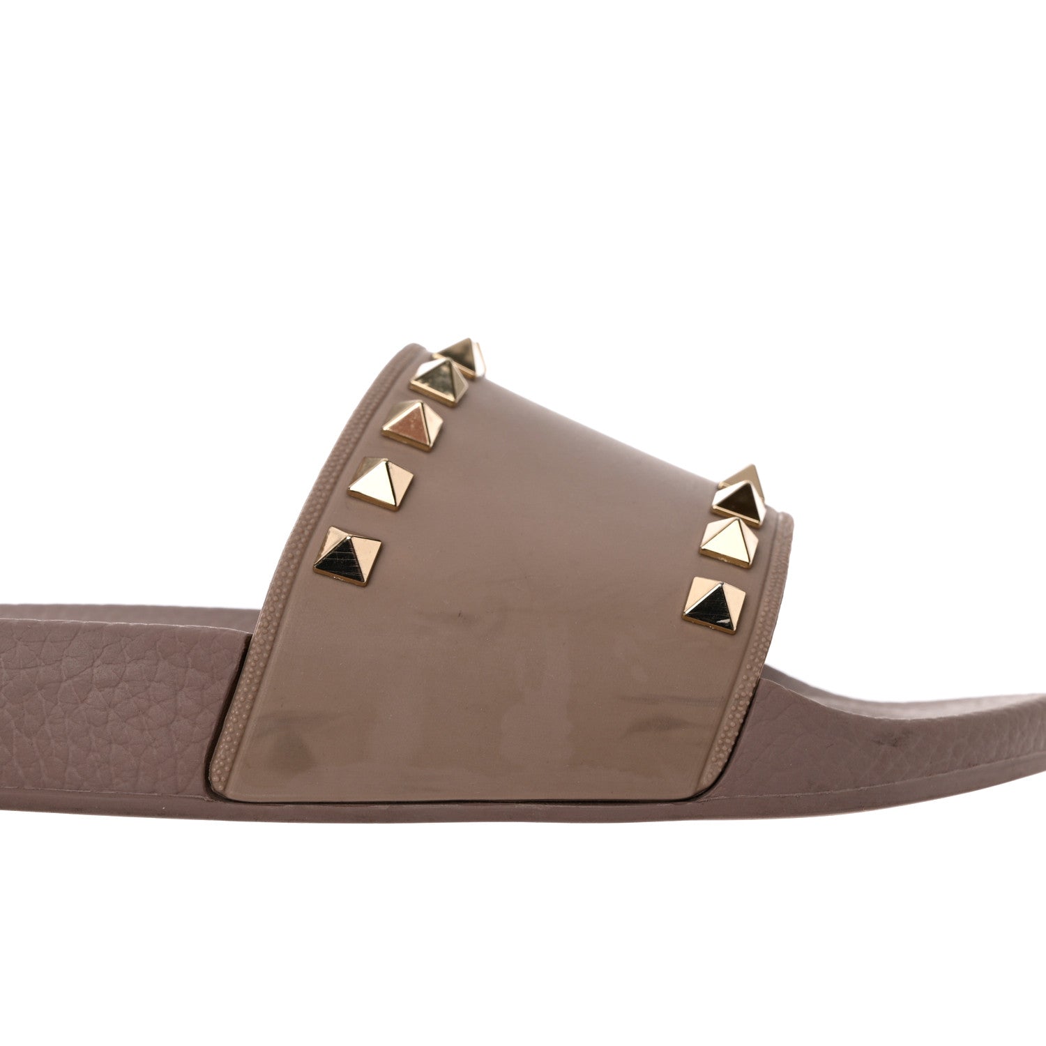 Valentino Garavani Rubber Rockstud Slide Sandals 38 Poudre 12 of 13
