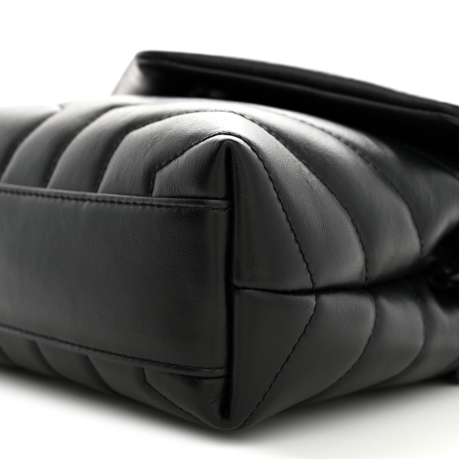 Saint Laurent Calfskin Y Quilted Monogram Monochrome Toy Loulou Crossbody Bag Black 10 of 11