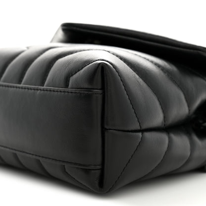 Saint Laurent Calfskin Y Quilted Monogram Monochrome Toy Loulou Crossbody Bag Black 10 of 11