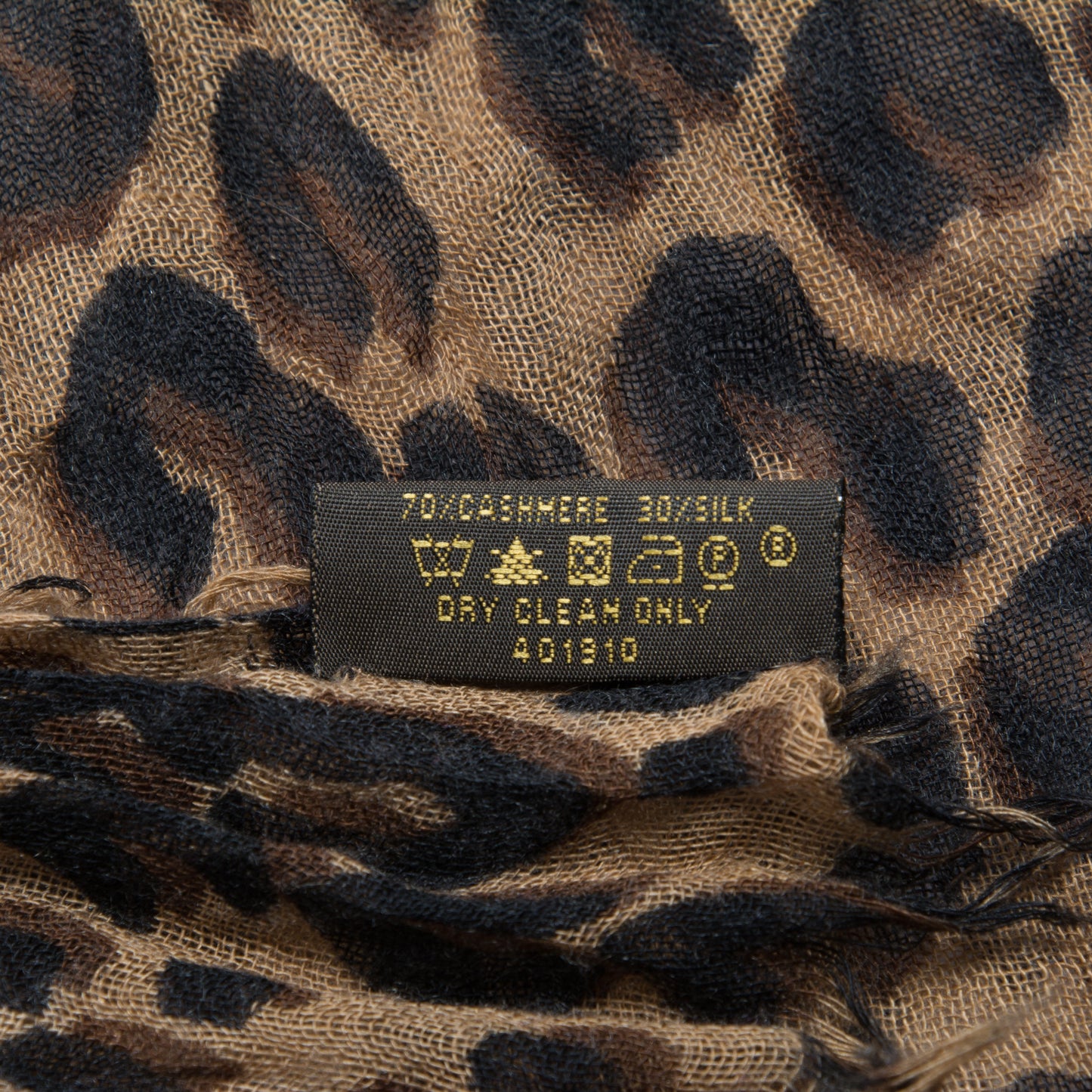Cashmere Silk Leopard Stole Brown