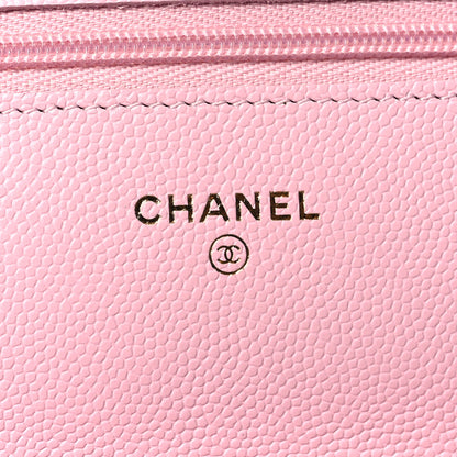 Chanel Caviar Quilted Wallet on Chain WOC Light Pink 6 of 12