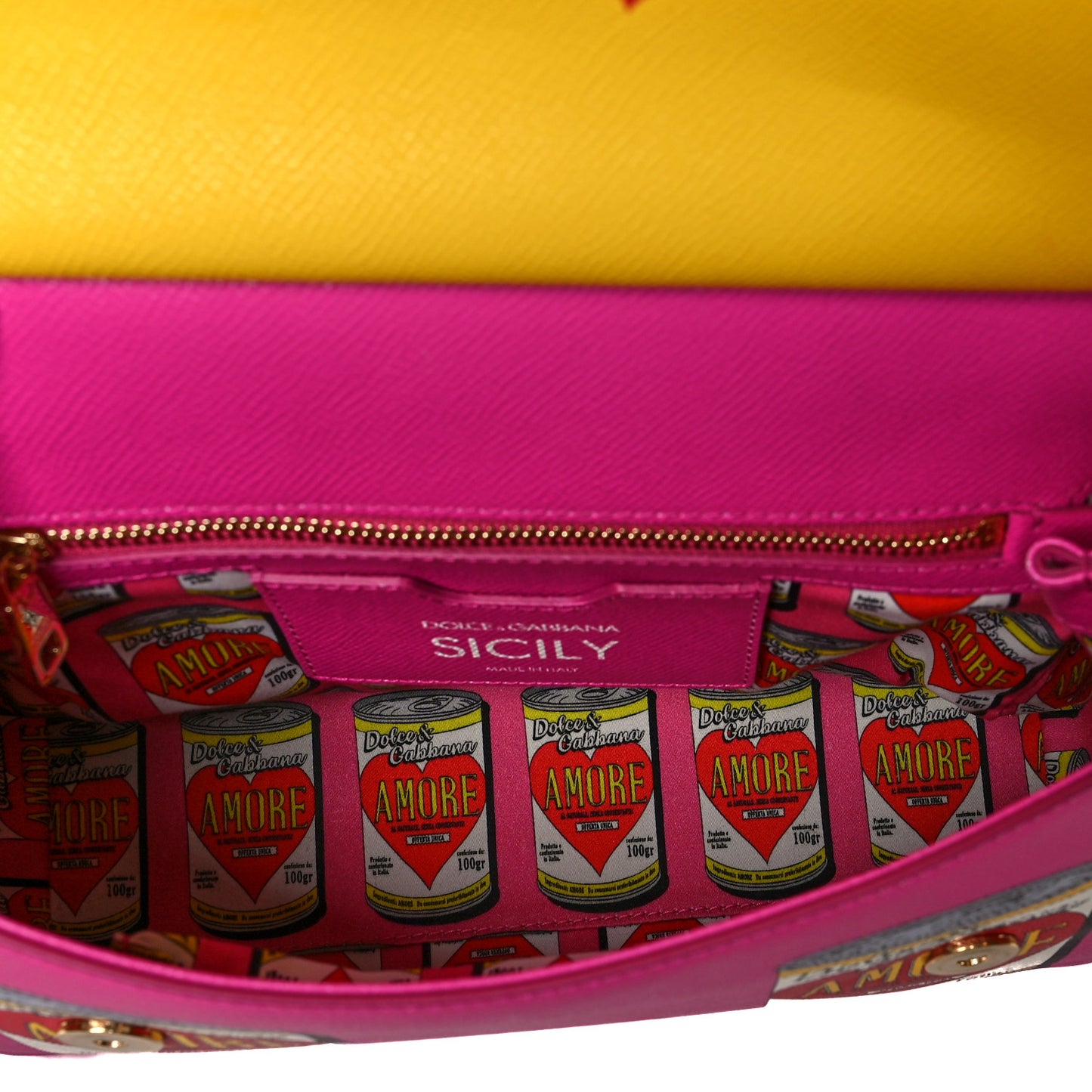 Dauphine Amore Soup Can Print Medium Miss Sicily Satchel Multicolor