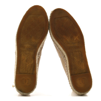 Chanel Lambskin CC Espadrilles 37 Beige Black 6 of 14