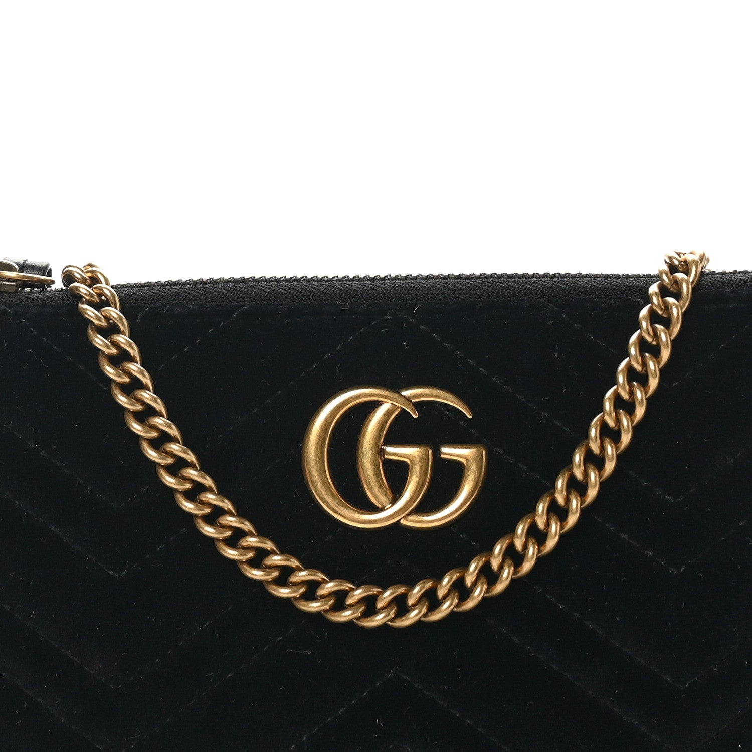 Gucci Velvet Matelasse Mini GG Marmont Chain Bag Black 8 of 11