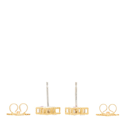 Roberto Coin 18K Yellow Gold Diamond Small Princess Flower Stud Earrings 3 of 5